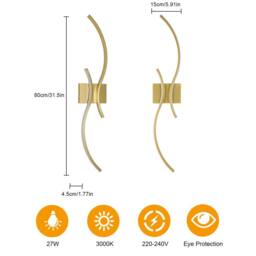 COMELY Modern Indoor Wall Lights, 27W Wall Lights for Living Room, Dia 80cm in Gold - thumbnail 3