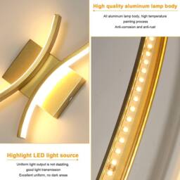 COMELY Modern Indoor Wall Lights, 27W Wall Lights for Living Room, Dia 80cm in Gold - thumbnail 4