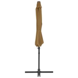 Berkfield Home Outdoor Umbrella with Portable Base Taupe in Beige - thumbnail 5