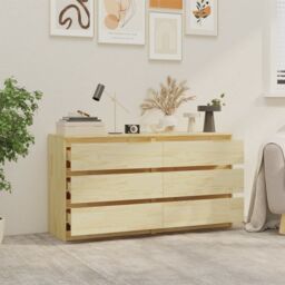 Berkfield Home Bedside Cabinets 2 pcs 60x36x64 cm Solid Pinewood in Brown - Size: 60 x 36 x 64 cm - thumbnail 3