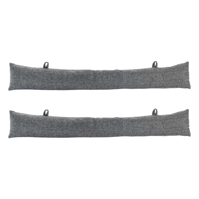 Nicola Spring 2x Herringbone Draught Excluders - 78.5cm - Indoor Draught Stopper in Grey - image 1