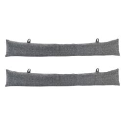 Nicola Spring 2x Herringbone Draught Excluders - 78.5cm - Indoor Draught Stopper in Grey - thumbnail 1