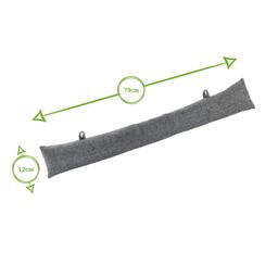 Nicola Spring 2x Herringbone Draught Excluders - 78.5cm - Indoor Draught Stopper in Grey - thumbnail 3