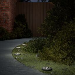 Berkfield Home Solar Ground Lights with Ground Spikes Outdoor 4 pcs Warm White in Black - thumbnail 1