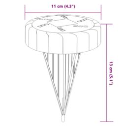 Berkfield Home Solar Ground Lights with Ground Spikes Outdoor 4 pcs Warm White in Black - thumbnail 6