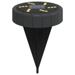 Berkfield Home Solar Ground Lights with Ground Spikes Outdoor 4 pcs Warm White in Black - thumbnail 3