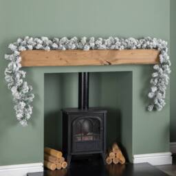 Samuel Alexander 2.7m Imperial Snowy Christmas Garland with 180 Tips in White - thumbnail 2