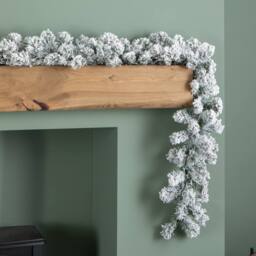 Samuel Alexander 2.7m Imperial Snowy Christmas Garland with 180 Tips in White - thumbnail 4