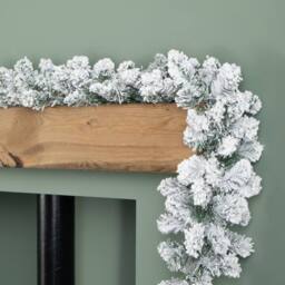 Samuel Alexander 2.7m Imperial Snowy Christmas Garland with 180 Tips in White - thumbnail 5