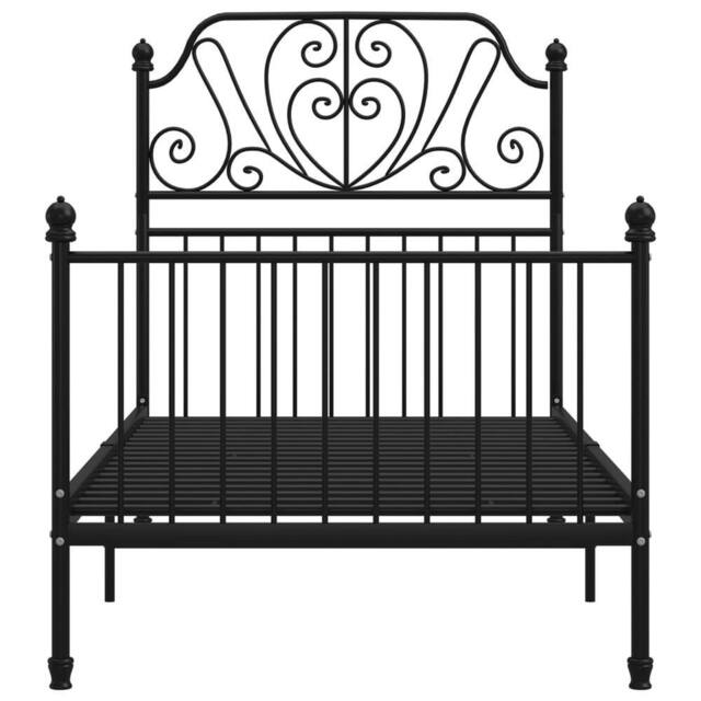Berkfield Home Comfortable Bed Frame Black Metal 90x200 cm - image 1
