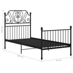 Berkfield Home Comfortable Bed Frame Black Metal 90x200 cm - thumbnail 6