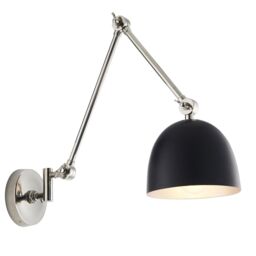 Loops Wall Light - Polished Nickel Plate & Matt Black - 10W LED E27 - Dimmable in Metallics