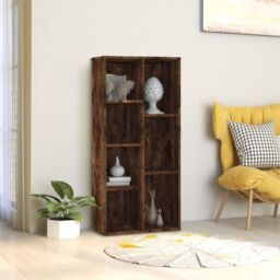 Berkfield Home Book Cabinet Smoked Oak 50x25x106 cm in Brown - Size: 50 x 25 x 106 cm - thumbnail 1