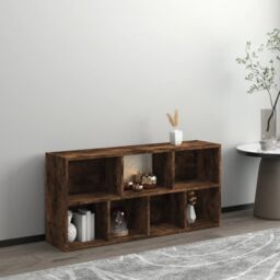 Berkfield Home Book Cabinet Smoked Oak 50x25x106 cm in Brown - Size: 50 x 25 x 106 cm - thumbnail 3