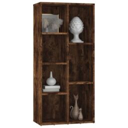 Berkfield Home Book Cabinet Smoked Oak 50x25x106 cm in Brown - Size: 50 x 25 x 106 cm - thumbnail 4