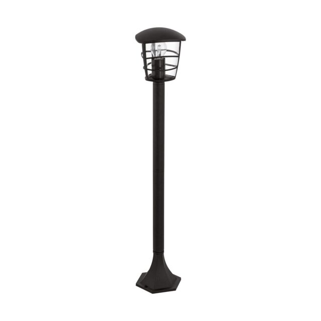Loops IP44 Outdoor Bollard Light Black Lantern 1 x 60W E27 Bulb Lamp Post - image 1