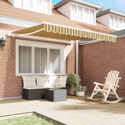 Berkfield Home Manual Retractable Awning Multicolour Stripe 350x250 cm - thumbnail 3