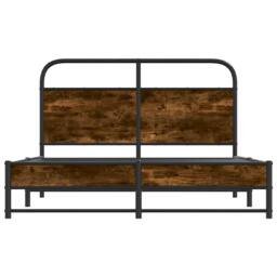 Berkfield Home Elegant Bed Frame Without Mattress 120x190 cm Smoked Oak Engineer in Brown - thumbnail 5