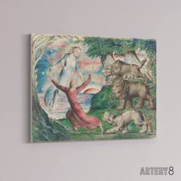 "Artery8 William Blake Dante Running From The Beasts Canvas Wall Art Print - Size: W18"" x H24""" - thumbnail 2