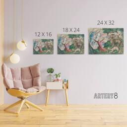 "Artery8 William Blake Dante Running From The Beasts Canvas Wall Art Print - Size: W18"" x H24""" - thumbnail 4