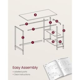 VASAGLE Industrial Computer Desk Office Table Study Bedroom in Natural - thumbnail 5