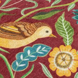 Evans Lichfield Hawthorn Birds Chenille Piped Cushion in Burgundy - Size: 30 cm x 50 cm - thumbnail 4