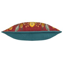 Evans Lichfield Hawthorn Birds Chenille Piped Cushion in Burgundy - Size: 30 cm x 50 cm - thumbnail 3