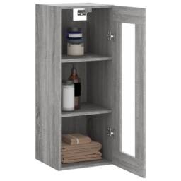 Berkfield Home Wall Mounted Cabinet Grey Sonoma 34.5x34x90 cm - thumbnail 5