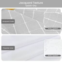DRIFTED ROOT Grey No-Hook Jacquard Curtain with Snap Liner Magnets & Window - thumbnail 8