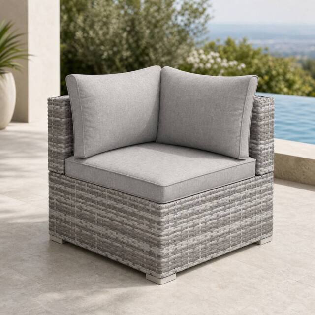 STILVORA Corner Sofa Chair with Cushions in Grey - image 1
