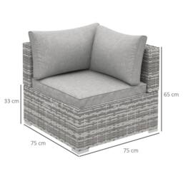 STILVORA Corner Sofa Chair with Cushions in Grey - thumbnail 2