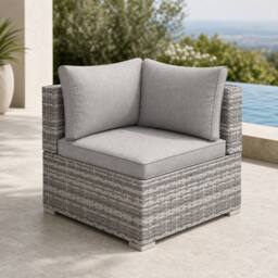 STILVORA Corner Sofa Chair with Cushions in Grey - thumbnail 1