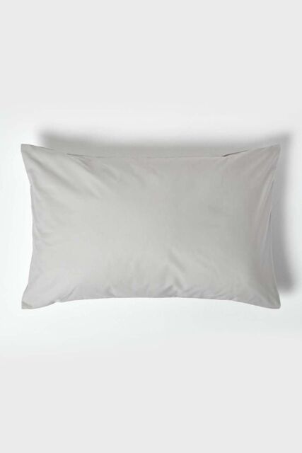 Homescapes Egyptian Cotton Housewife Pillowcase 200 TC, Standard Size in Silver - image 1