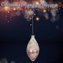 VFM e-Store Christmas Hanging Bauble Decoration 14cm x 7cm Cream X 1 - Size: 14 cm x 7 cm - thumbnail 3