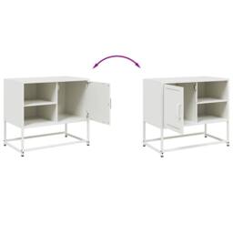 Berkfield Home TV Cabinet White 68x39x60.5 cm Steel - thumbnail 9