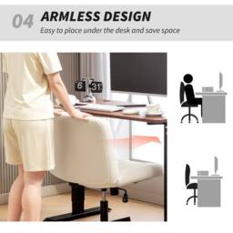 STILVORA Swivel Office Chair with Tilt & Height Adjustment, Cream - thumbnail 9