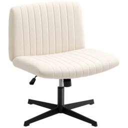 STILVORA Swivel Office Chair with Tilt & Height Adjustment, Cream - thumbnail 4