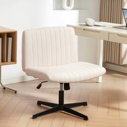 STILVORA Swivel Office Chair with Tilt & Height Adjustment, Cream - thumbnail 2