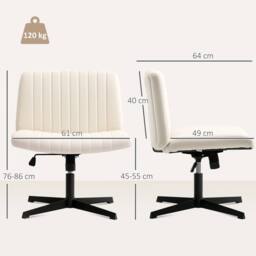 STILVORA Swivel Office Chair with Tilt & Height Adjustment, Cream - thumbnail 3