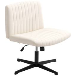STILVORA Swivel Office Chair with Tilt & Height Adjustment, Cream - thumbnail 5