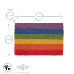 Nicola Spring Coir Door Mats - 60 x 40cm - Rainbow - Set of 2 - Size: 40 cm x 60 cm - thumbnail 3