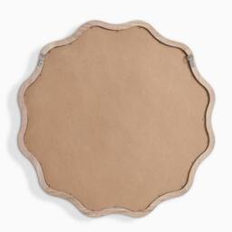 FurnitureboxUK Damaris Wood Medium 70x70cm Wavy Round Wall Mirror in Brown - Size: 70x70 cm - thumbnail 5