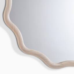FurnitureboxUK Damaris Wood Medium 70x70cm Wavy Round Wall Mirror in Brown - Size: 70x70 cm - thumbnail 7