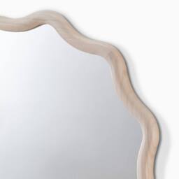 FurnitureboxUK Damaris Wood Medium 70x70cm Wavy Round Wall Mirror in Brown - Size: 70x70 cm - thumbnail 6