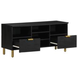 Berkfield Home TV Cabinet Black 100x33x46 cm Engineered Wood - Size: 100 x 33 x 46 cm
