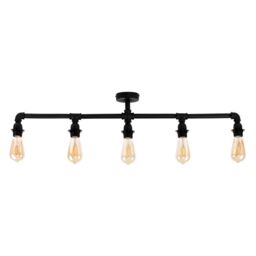 ValueLights Luiggi 5 Way Black Ceiling Bar Light