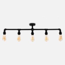 ValueLights Luiggi 5 Way Black Ceiling Bar Light - thumbnail 2