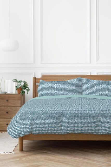 Copenhagen Home 'Arri' Reversible Polycotton Duver Cover Set in Duck Egg Blue - Size: Double - image 1