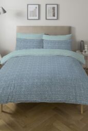 Copenhagen Home 'Arri' Reversible Polycotton Duver Cover Set in Duck Egg Blue - Size: Double - thumbnail 2