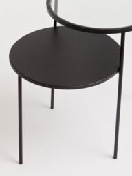 Orsina Layered Round Side Table, Metal & Glass Top Side Table, Black Side Table, Contemporary Settee Side Table - thumbnail 5
